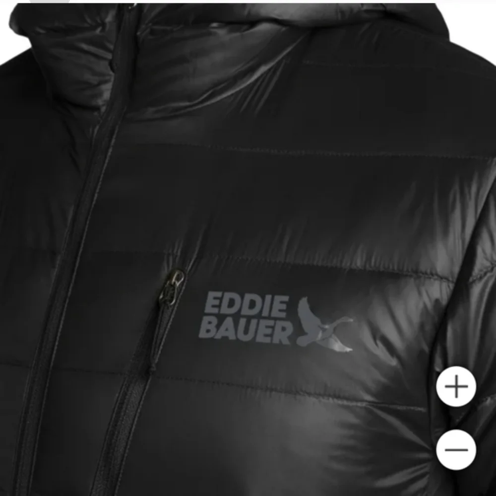 Eddie Bauer Men's Black DownPuffer Jacket with Hood Winter - Picture 5 of 6